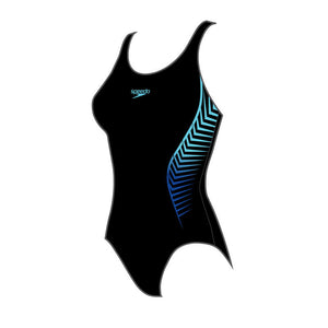Placement Muscleback naisten uimapuku, musta-sininen