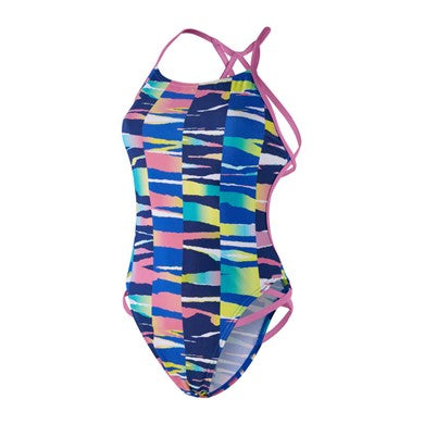 Rainbow Ripple Allover Freestyler women's swimsuit