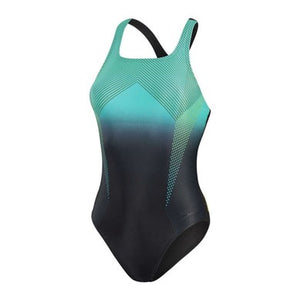Digital Placement Medalist women's swimsuit, black-turquoise