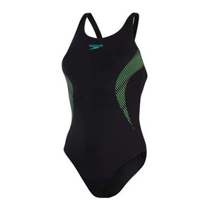 Placement Muscleback naisten uimapuku, musta-lime