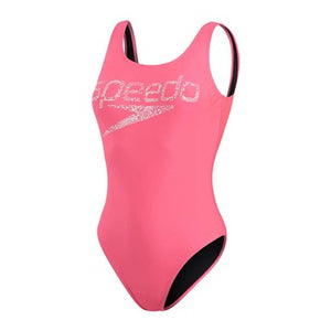 Logo Deep U-Back naisten uimapuku, pinkki