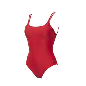 Solid U-Back women's swimsuit, red