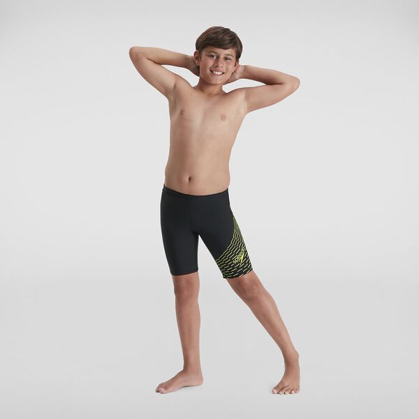 Medley Logo Jammer boys swim trunks, black-lime