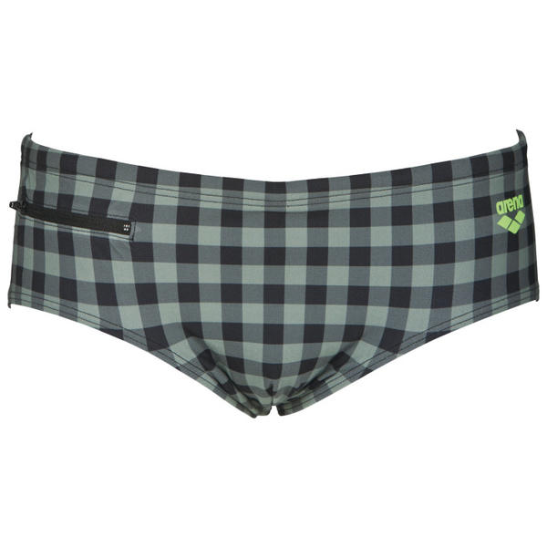 Small Checks Brief men's swimming trunks, black