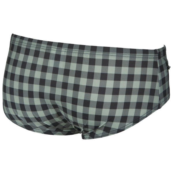 Small Checks Brief men's swimming trunks, black