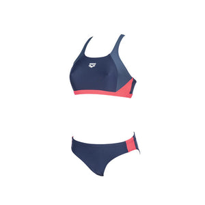 Ren two-piece swimsuit for women, red-dark blue