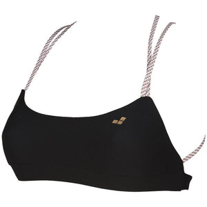 Cross Bandeau Women's Bikini Top, black