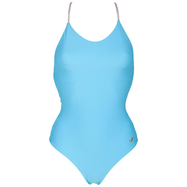 Twist Back women's swimsuit, turquoise