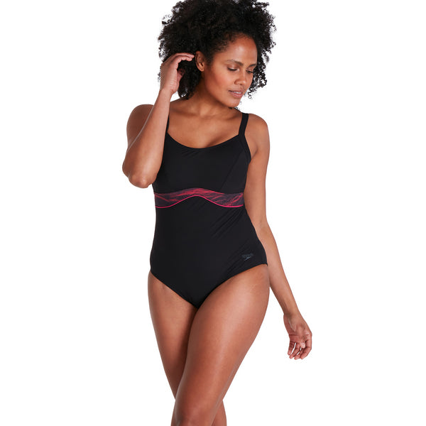 Salacia Clipback Shaping women s swimsuit black red Aquaction