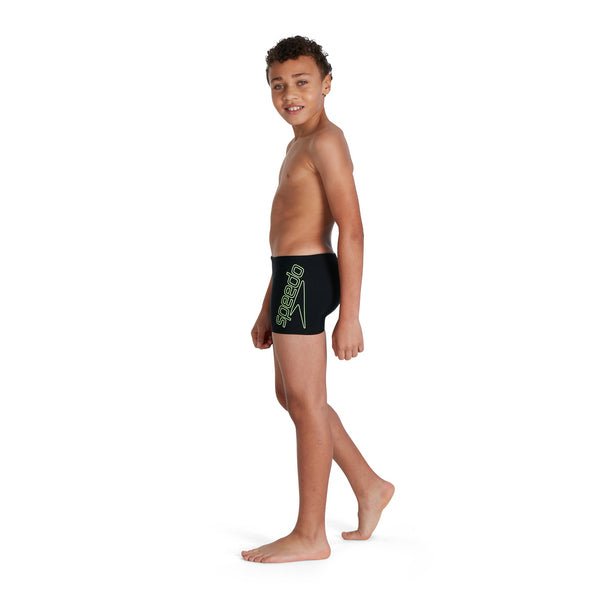 Boom Logo Placement Aquashort poikien uimahousut, musta - neonSpeedo