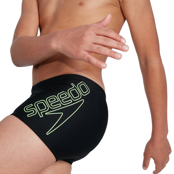 Boom Logo Placement Aquashort poikien uimahousut, musta - neonSpeedo
