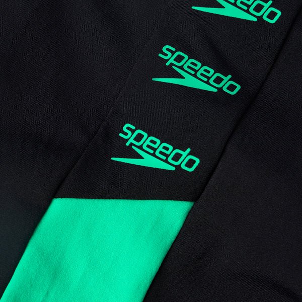 Boom Logo Splice Aquashort miesten uimahousut, musta - vihreäSpeedo