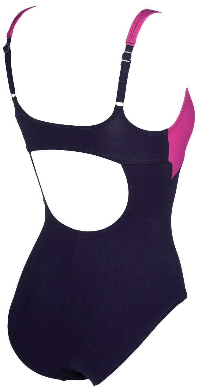 Brigitte Strap Back Naisten uimapuku, navy - pinkkiArena