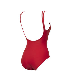 Solid U-Back naisten uimapuku, punainen