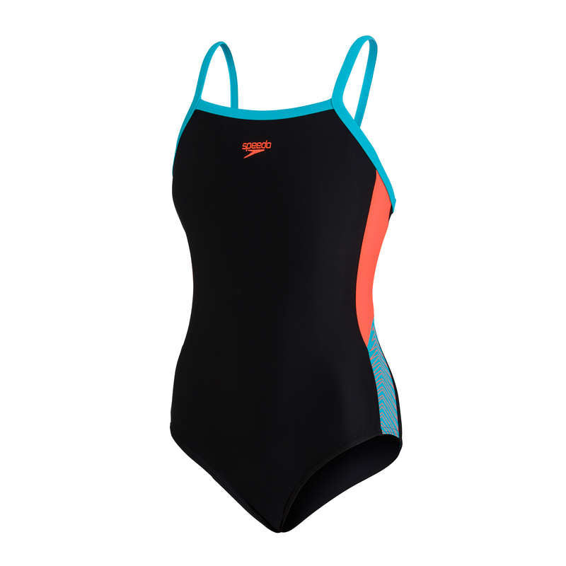Dive Thinstrap Muscleback tyttöjen uimapuku, musta-sininen