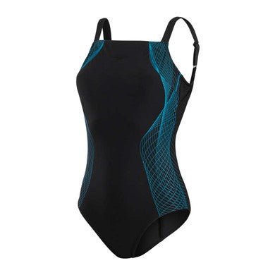CrystalLux Printed Shaping naisten uimapuku, musta - sininenSpeedo