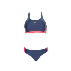 Ren two-piece swimsuit for women, red-dark blue