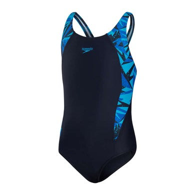 Hyper Boom Splice Muscleback girls swimsuit, blue
