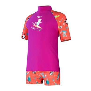 Digital Short Sleeve Rash Top Set lasten uima - asu, puna - oranssiSpeedo
