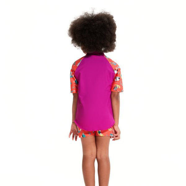 Digital Short Sleeve Rash Top Set lasten uima - asu, puna - oranssiSpeedo