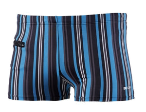 Miesten raidalliset uimahousut Plus-size, sininen