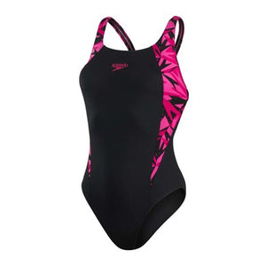 Hyperboom Splice Muscleback women's swimsuit, black-pink