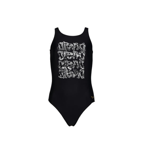 Logo girls swimsuit U-back