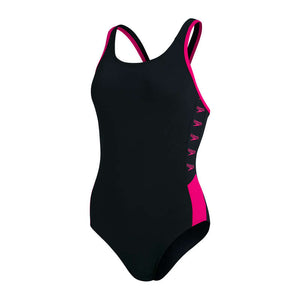 Boom Logo Splice Muscleback naisten uimapuku, musta-pinkki