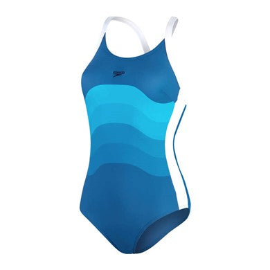 Shaping Entwine Printed naisten uimapuku, sini-valkoinen