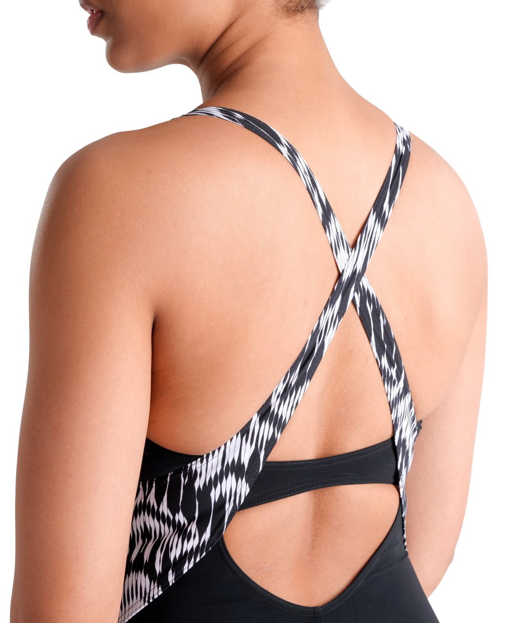 Emma Cradle Back naisten uimapuku, valko - mustaArena