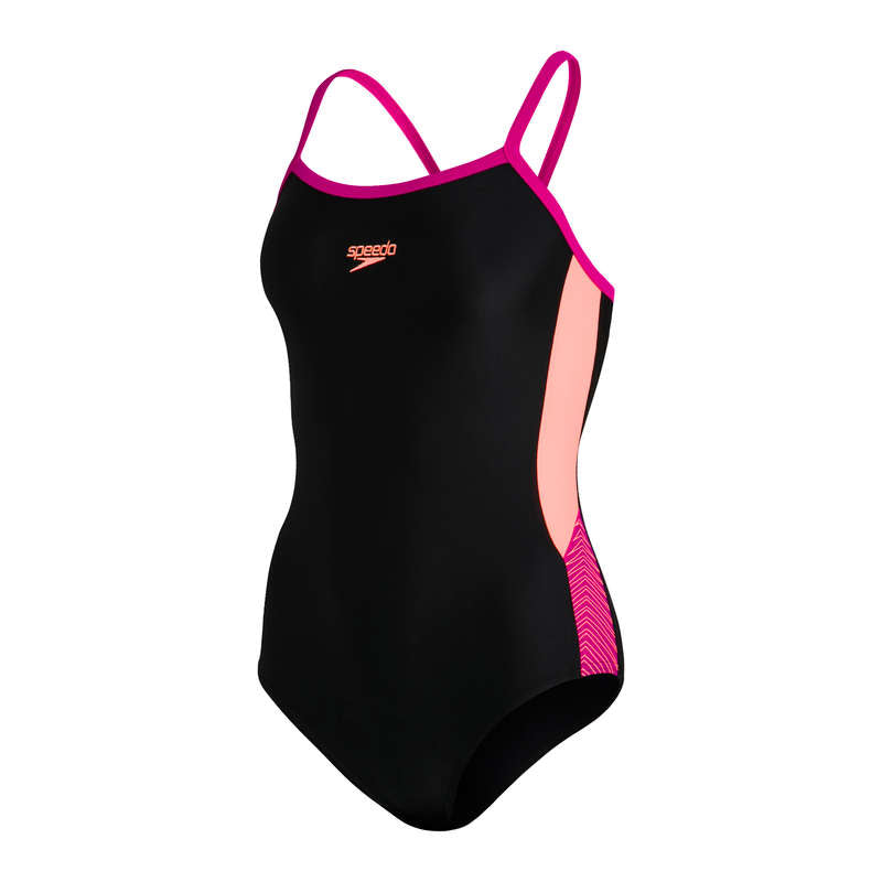 Dive Thinstrap Muscleback naisten uimapuku, musta-pinkki