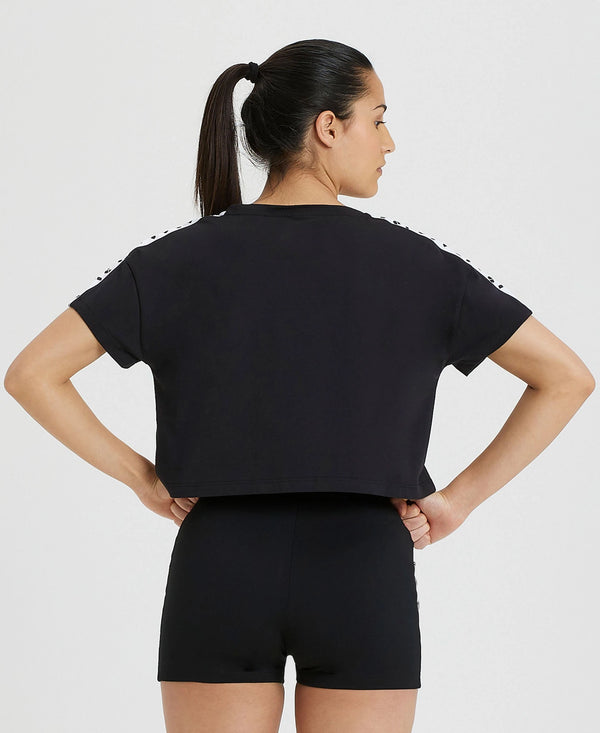 Retro short women's t-shirt, black