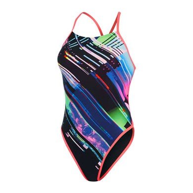 Glitchzone Placement Ribbonback naisten uimapukuSpeedo