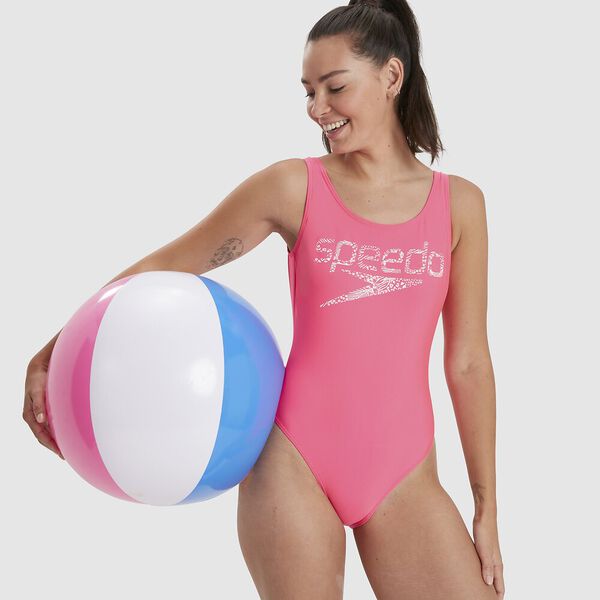 Logo Deep U - Back naisten uimapuku, pinkkiSpeedo