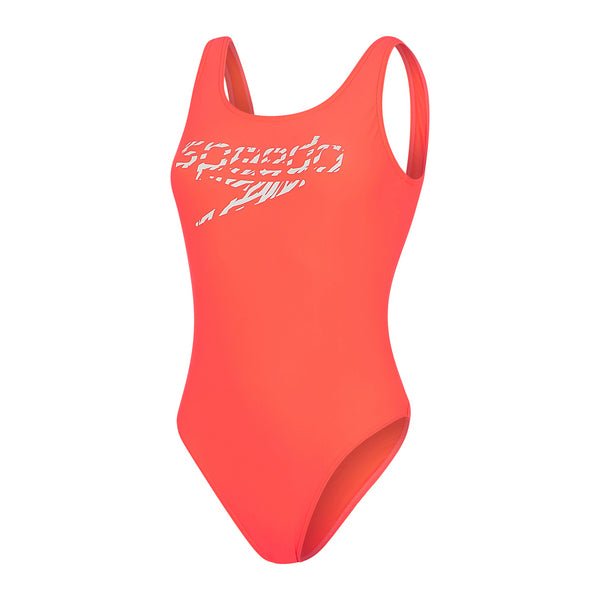 Logo Deep U - Back naisten uimapuku puna - valkoinenSpeedo