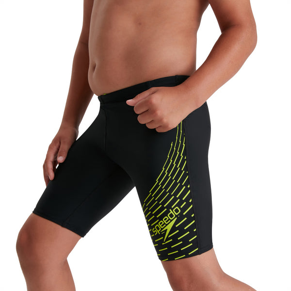 Medley Logo Jammer boys swim trunks, black-lime