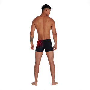 Placement Aquashort miesten uimahousut, musta-punainen