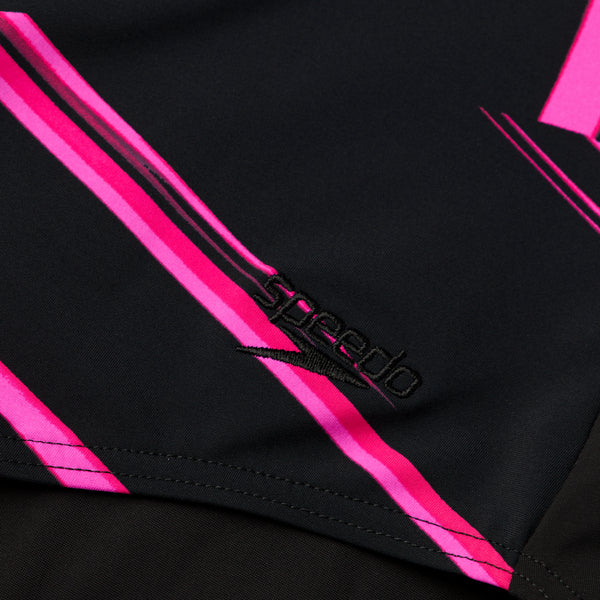 AmberGlow Printed Shaping women's swimsuit, black-pink