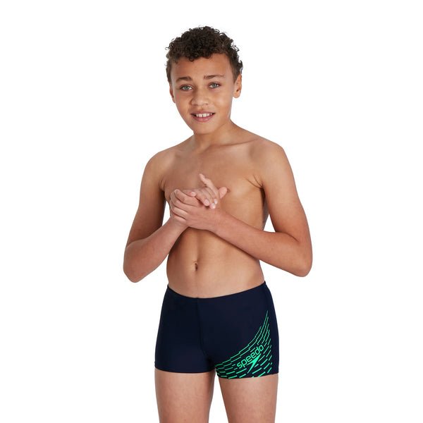 Medley Logo Aquashort poikien uimahousut, tummansininen - vihreäSpeedo