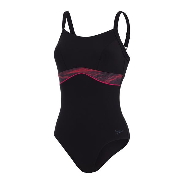 Salacia Clipback Shaping naisten uimapuku, musta - punainenSpeedo