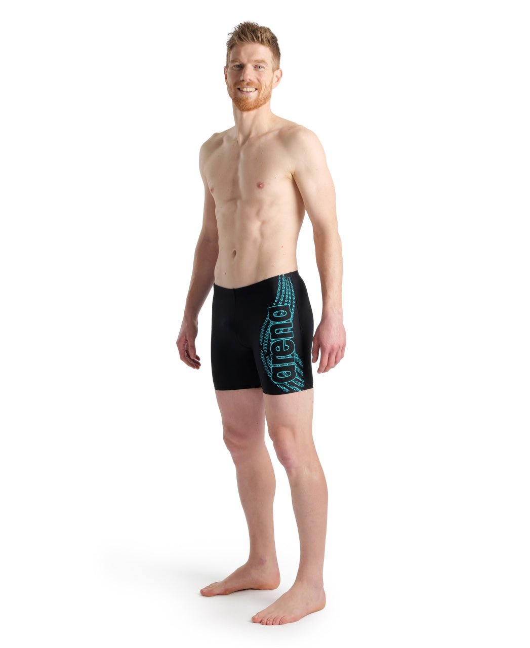 Swim Mid Jammer Graphic miesten uimahousut, mustaArena