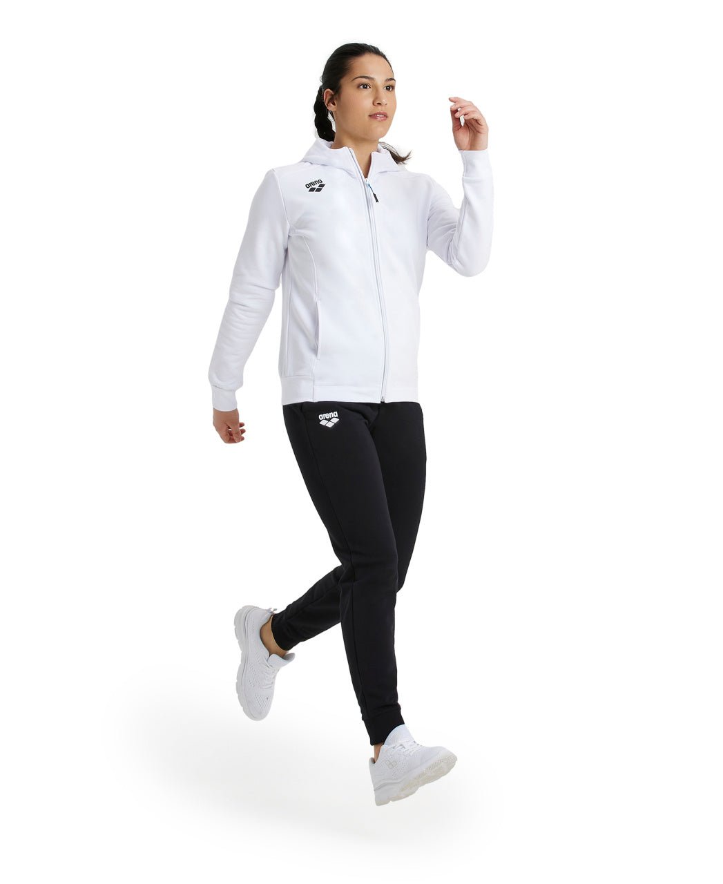 Team Hooded Jacket Panel naisten vetoketjullinen huppari, valkoinenArena