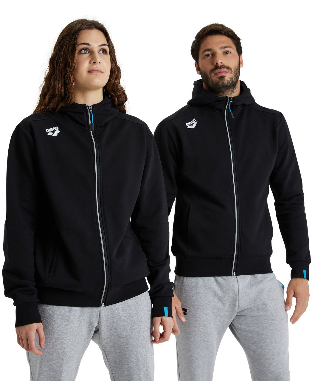 Team Hooded Jacket Panel vetoketjullinen huppari, mustaArena