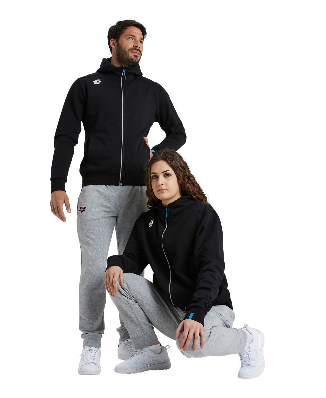 Team Hooded Jacket Panel vetoketjullinen huppari, mustaArena
