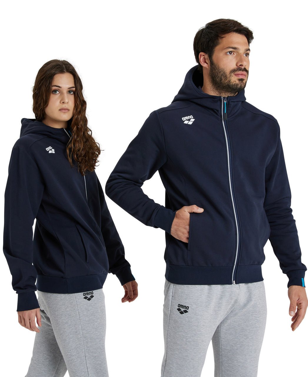 Team Hooded Jacket Panel vetoketjullinen huppari, tummansininenArena