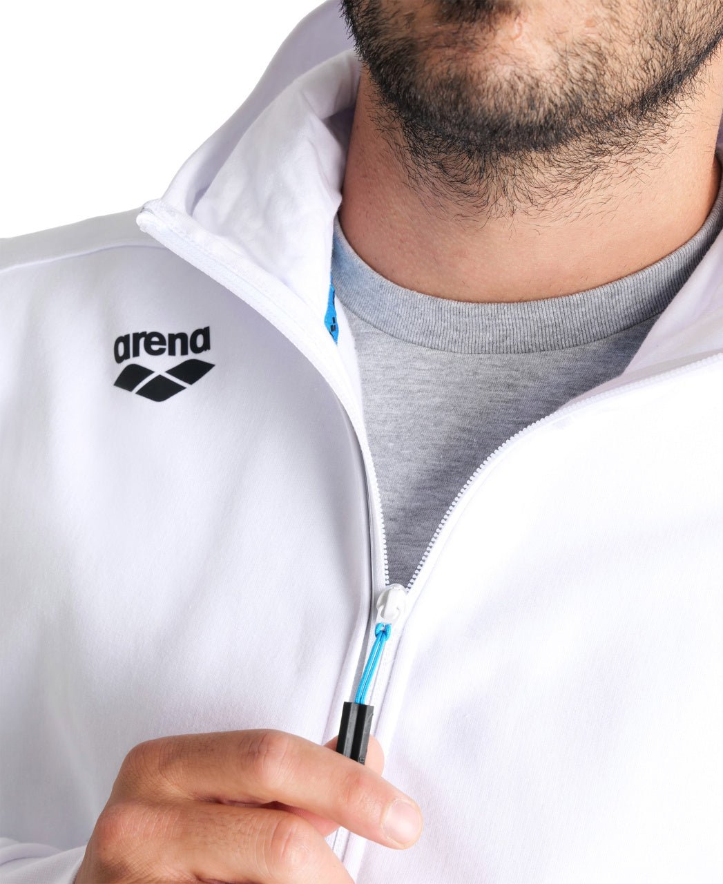 Team Hooded Jacket Panel vetoketjullinen huppari, valkoinenArena