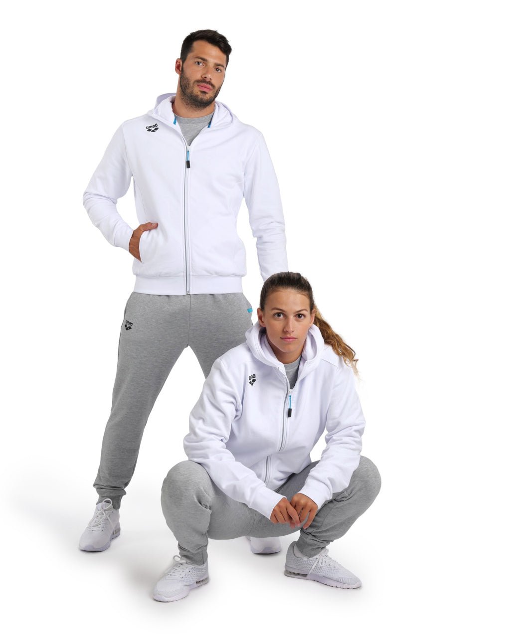 Team Hooded Jacket Panel vetoketjullinen huppari, valkoinenArena