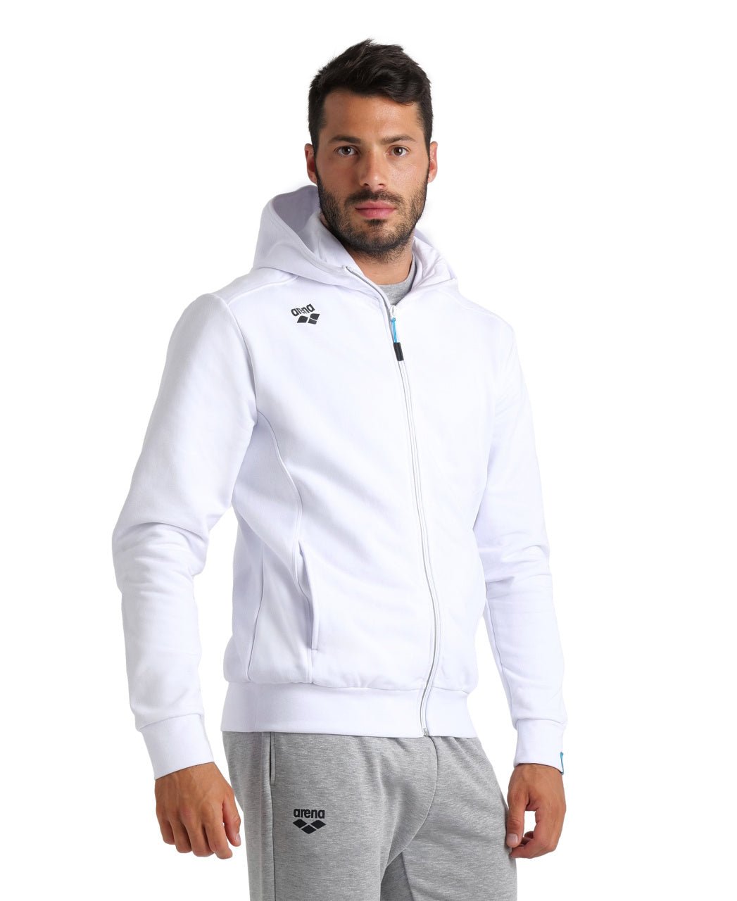 Team Hooded Jacket Panel vetoketjullinen huppari, valkoinenArena