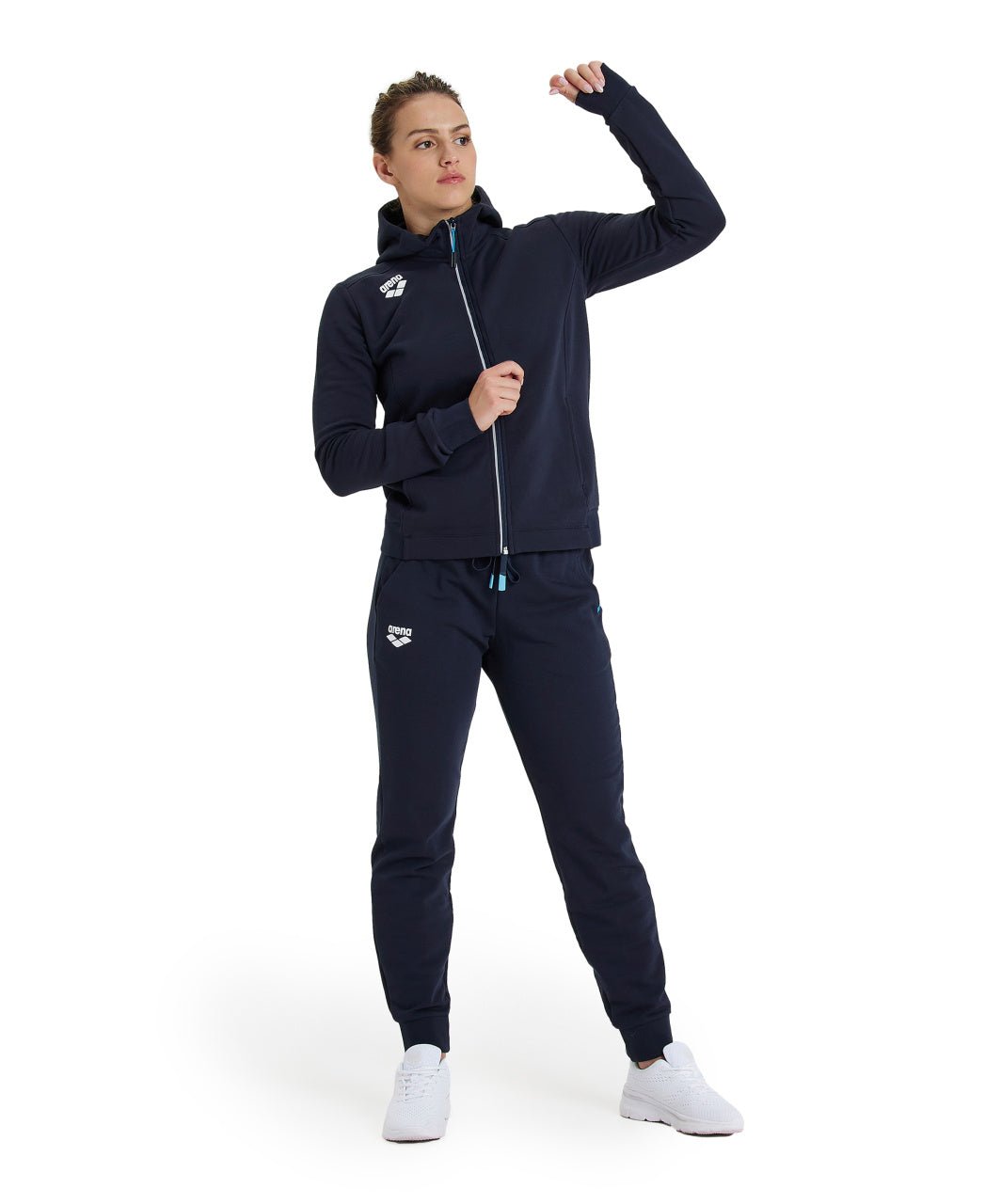 Team Hooded Panel naisten takki, tummansininenArena