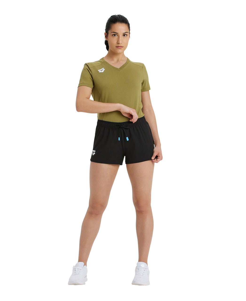 Team Short Solid naisten shortsit, mustaArena